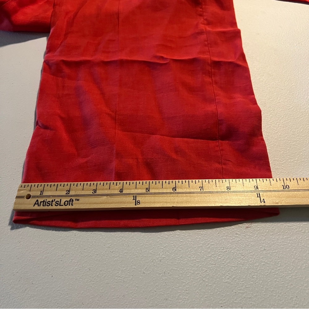 Zara Vibrant Red Linen Blend Lightweight Elastic Waist Pull On Pants NWT Size‎ S - Picture 14 of 14